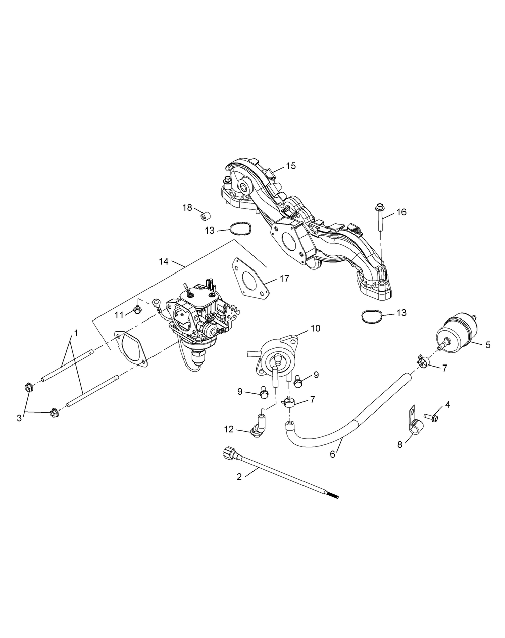 Kohler Zt730-3011 Fuel System Diagram and Parts List for Z-FORCELZ48 (53ATDAGB-53ATDAGB050)(2015) Cub Cadet Lawn Tractor
